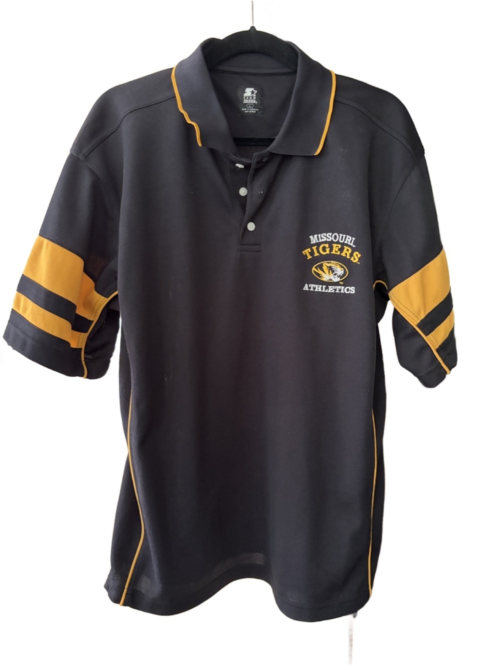 STARTER Missouri Tigers Black and Gold Polo Shirt